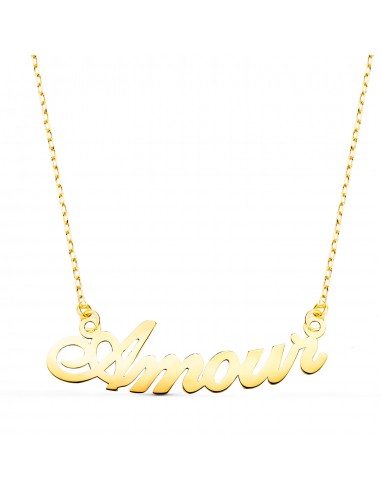 18K GARGANTILLA ORO AMARILLO LETRA AMOUR ANCHO: 30MM CADENA 42 5 2 5 CM C. AMOR