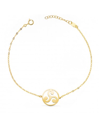18K PULSERA ORO AMARILLO TRISQUEL 14MM CADENA TALLADA. LARGO: 18 3 CM
