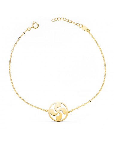 18K PULSERA ORO AMARILLO LAUBURU 14MM CADENA TALLADA. LARGO: 17+3 CM