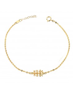 18K PULSERA ORO AMARILLO CON CRUZ CARAVACA 19X9 MM. LARGO: 18 3 CM
