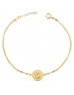 18K PULSERA ORO AMARILLO ESCAPULARIO ORO AMARILLO 12 MM.  LARGO: 18 2 CM