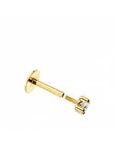 18K PIERCING LABIO ORO AMARILLO CIRCONITA GARRAS 2,5 MM. 2