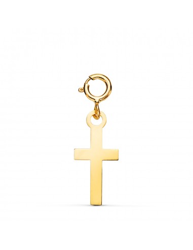 18K COLGANTE ORO AMARILLO CRUZ 14 X 7 MM CON REASA DE 4.5 MM