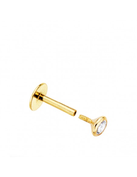 18K PIERCING LABIO ORO AMARILLO CIRCONITA BOCEL 3 MM.