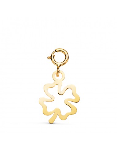 18K COLGANTE ORO AMARILLO TREBOL 13 X 10 MM CON REASA DE 4.5 MM
