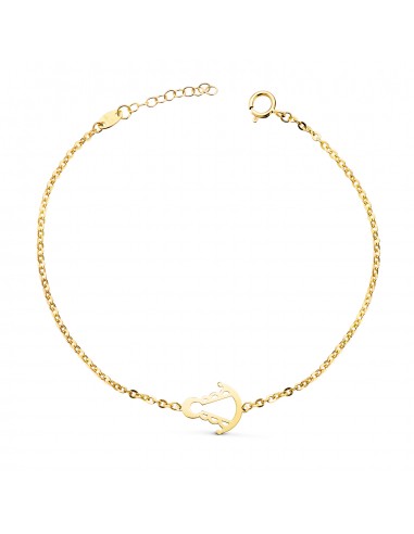 18K PULSERA ORO AMARILLO SILUETA VIRGEN ROCIO 14X11 MM. LARGO: 15+2 CM
