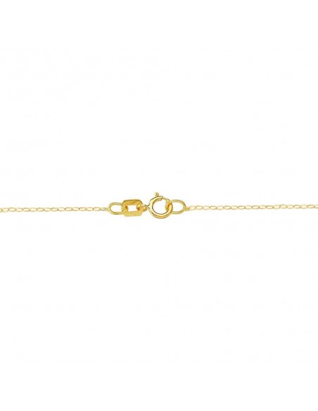 18k GARGANTILLA O.AMARILLO CHAPAS 5 MM Y PIEDRAS 5 MM. CADENA FORZADA 45 CM