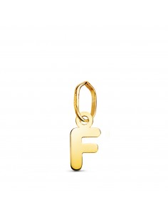 18K COLGANTE ORO AMARILLO LETRA " F " BRILLO. 8.4 X 4.2 MM