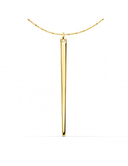 18K COLGANTE ORO AMARILLO PINCHO 30 X 2 MM. CADENA VENECIANA 43+3CM