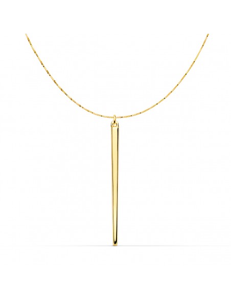 18K COLGANTE ORO AMARILLO PINCHO 30 X 2 MM. CADENA VENECIANA 43+3CM