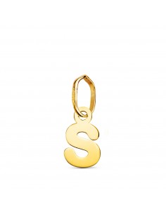 18K COLGANTE ORO AMARILLO LETRA " S " BRILLO. 8.2 X 4.8 MM