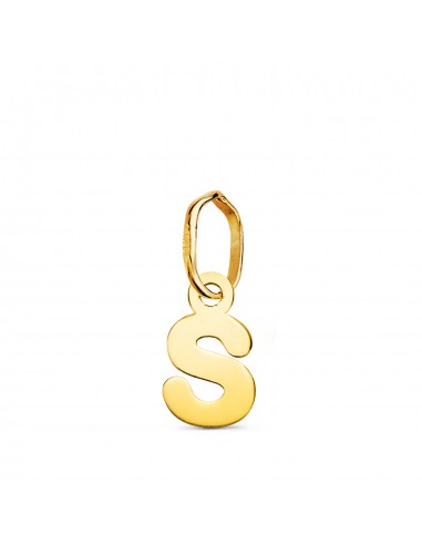 18K COLGANTE ORO AMARILLO LETRA " S " BRILLO. 8.2 X 4.8 MM