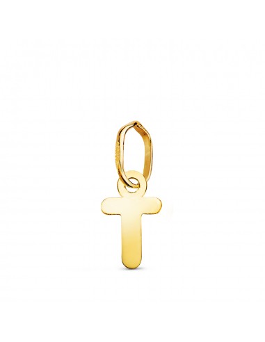18K COLGANTE ORO AMARILLO LETRA " T " BRILLO. 8.3 X 5 MM