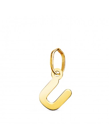 18K COLGANTE ORO AMARILLO LETRA " U " BRILLO. 9 X 6 MM