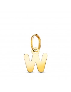 18K COLGANTE ORO AMARILLO LETRA " W " EN BRILLO. 8 X 4 5 MM