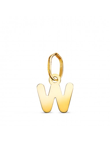 18K COLGANTE ORO AMARILLO LETRA " W " EN BRILLO. 8 X 4 5 MM