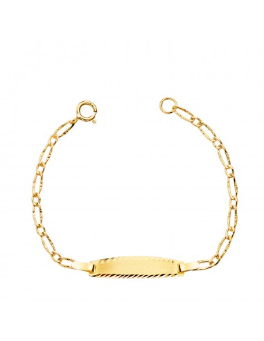 18K ESCLAVA ORO AMARILLO CARTIER 1X1 ESLABON CON TEXTURA. ANCHO: 1.5MM. PLACA CHAPA: 19X4MM. LARGO 12CM