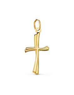 18K CRUZ ORO AMARILLO LISA EN BRILLO HUECA 21 X 12 MM