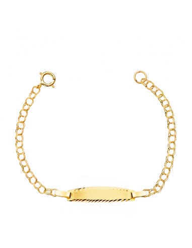 18K ESCLAVA ORO AMARILLO HUNGARA. ANCHO: 2MM. PLACA CHAPA: 19X4MM. LARGO 11.5 CM