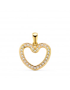 18K COLGANTE ORO AMARILLO CORAZON CERCO CON CIRCONITA 16X14 5 MM C. AMOR