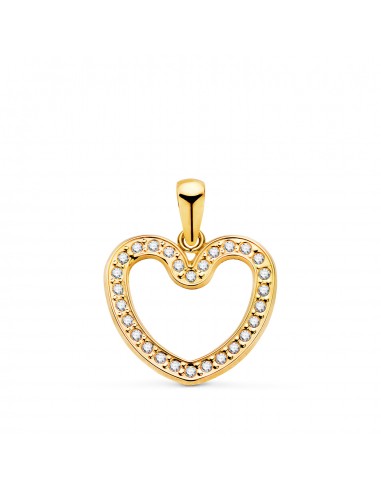 18K COLGANTE ORO AMARILLO CORAZON CERCO CON CIRCONITA 16X14 5 MM C. AMOR