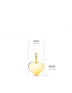 18K COLGANTE ORO AMARILLO CORAZON LISO EN BRILLO 8 X 8 MM. 2