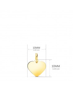 18K COLGANTE ORO AMARILLO CORAZON LISO EN BRILLO 10 X 10 MM. 2