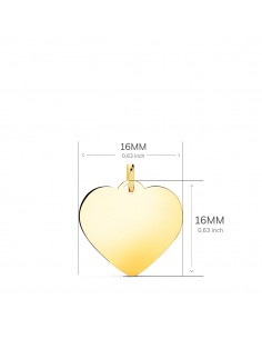 18K COLGANTE ORO AMARILLO CORAZON LISO EN BRILLO 16 X 16 MM. 2