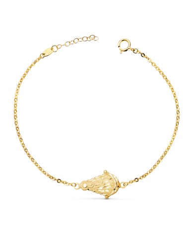 18K PULSERA ORO AMARILLO CON VIRGEN DEL ROCIO 17X12 MM. LARGO: 18 3 CM
