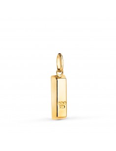 18K COLGANTE AMULETO ORO AMARILLO LINGOTE HUECO EN BRILLO. MEDIDA: 16 X 6 MM