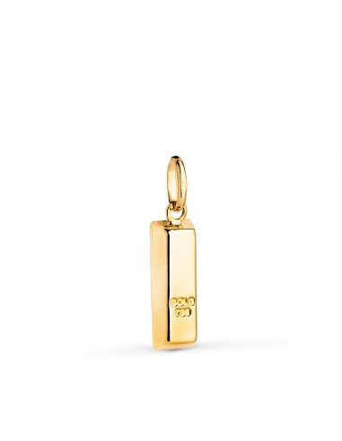 18K COLGANTE AMULETO ORO AMARILLO LINGOTE HUECO EN BRILLO. MEDIDA: 16 X 6 MM
