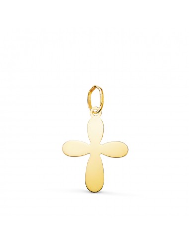 18K COLGANTE ORO AMARILLO CRUZ DEL BAUTISMO SILUETA EN BRILLO. 18 X 13 MM