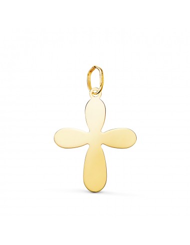 18K COLGANTE ORO AMARILLO CRUZ DEL BAUTISMO SILUETA EN BRILLO. 22 X 17 MM