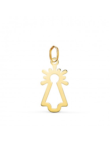 18K COLGANTE ORO AMARILLO VIRGEN DEL PILAR SILUETA BRILLO. MEDIDA: 20X10 MM