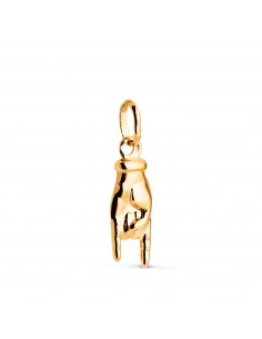 18K COLGANTE AMULETO ORO AMARILLO MANO ITALIANA EN BRILLO. MEDIDA: 16 X 5 5 MM