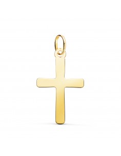 18K COLGANTE ORO AMARILLO CRUZ LISA EN BRILLO. 24 X 15 MM