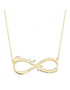 GARGANTILLA INFINITO PERSONALIZADO 2 NOMBRES 35MM CADENA 44+2 CM.