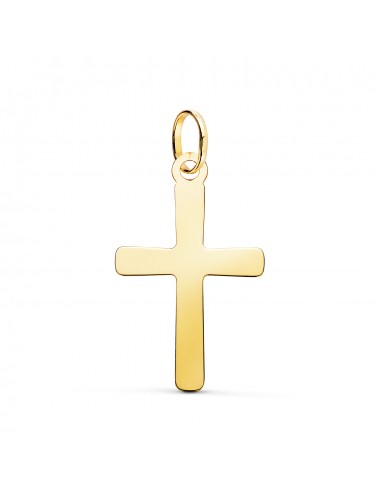18K COLGANTE ORO AMARILLO CRUZ LISA EN BRILLO. 24 X 15 MM