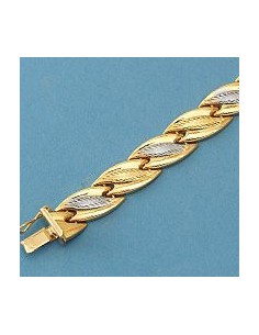 18K PULSERA BICOLOR ESTAMPACION. 12.85 GRS.