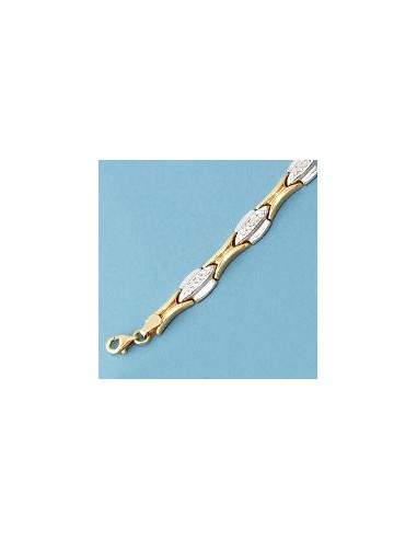 18K PULSERA BICOLOR TALLADA. 6.80 GRS.