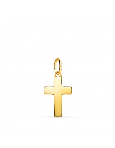 18K COLGANTE ORO AMARILLO CRUZ HUECA EN BRILLO. 15 X 9 MM. PALO RECTANGULAR: 3X1 MM