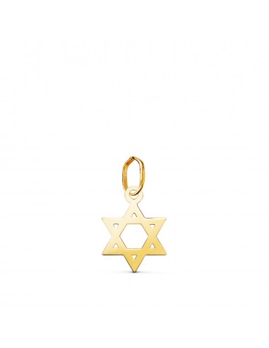 18K COLGANTE ORO AMARILLO ESTRELLA DE DAVID BRILLO 12 X 9 MM