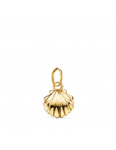 18K COLGANTE ORO AMARILLO CONCHA DE SANTIAGO EN BRILLO. MEDIDA: 12 X 10 MM
