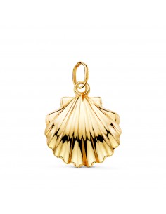 18K COLGANTE ORO AMARILLO CONCHA DE SANTIAGO EN BRILLO. MEDIDA: 20 X 17 5 MM