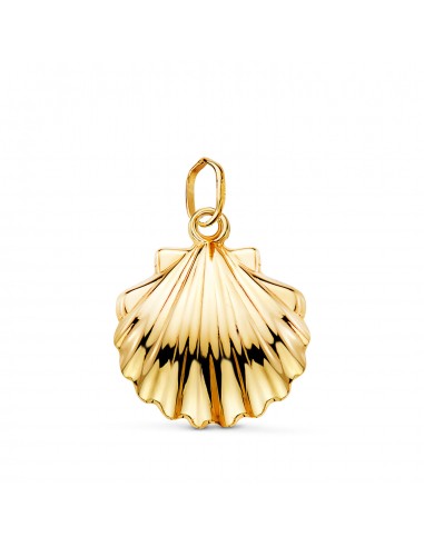18K COLGANTE ORO AMARILLO CONCHA DE SANTIAGO EN BRILLO. MEDIDA: 20 X 17 5 MM