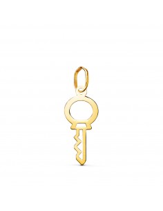 18K COLGANTE AMULETO ORO AMARILLO LLAVE CALADA EN BRILLO. MEDIDA: 18 5 X 8 MM
