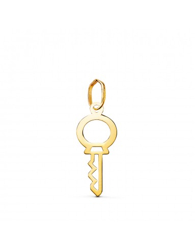 18K COLGANTE AMULETO ORO AMARILLO LLAVE CALADA EN BRILLO. MEDIDA: 18 5 X 8 MM