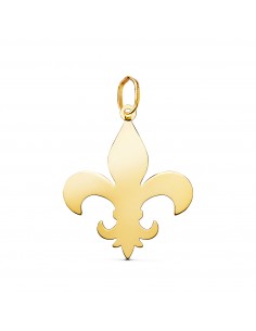 18K COLGANTE ORO AMARILLO CRUZ FLOR DE LIS EN BRILLO. MEDIDA: 24 X 20 MM