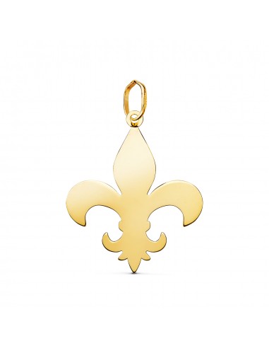 18K COLGANTE ORO AMARILLO CRUZ FLOR DE LIS EN BRILLO. MEDIDA: 24 X 20 MM