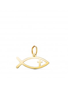 18K COLGANTE ORO AMARILLO PEZ DE LOS CRISTIANOS EN BRILLO. MEDIDA: 20 X 10 MM